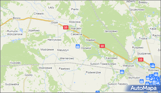 mapa Osówka gmina Sierpc, Osówka gmina Sierpc na mapie Targeo
