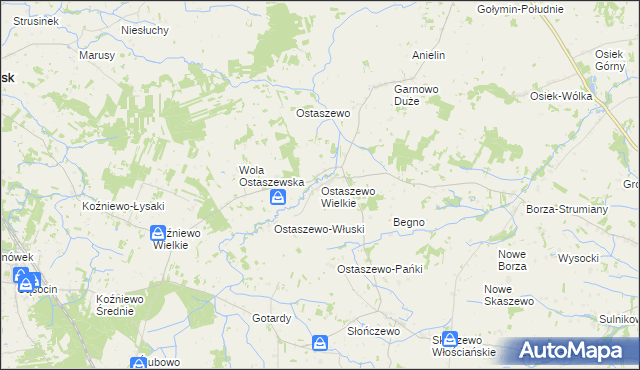 mapa Ostaszewo Wielkie, Ostaszewo Wielkie na mapie Targeo