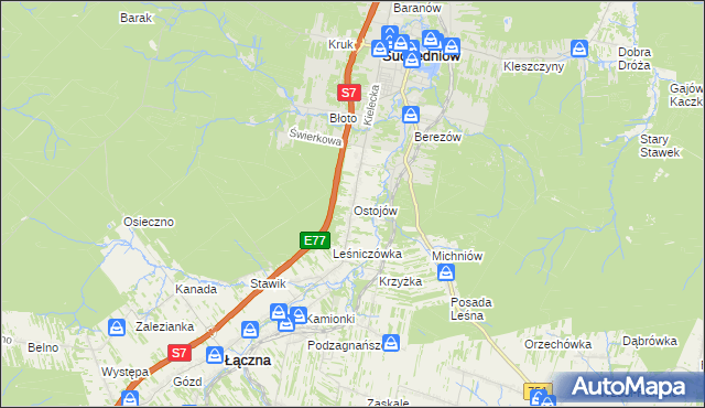 mapa Ostojów, Ostojów na mapie Targeo