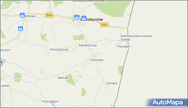 mapa Oszczów-Kolonia, Oszczów-Kolonia na mapie Targeo