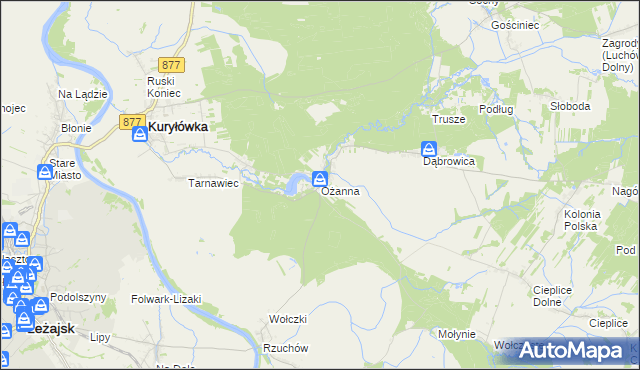 mapa Ożanna, Ożanna na mapie Targeo