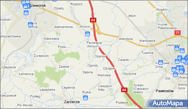 mapa Ożańsk, Ożańsk na mapie Targeo