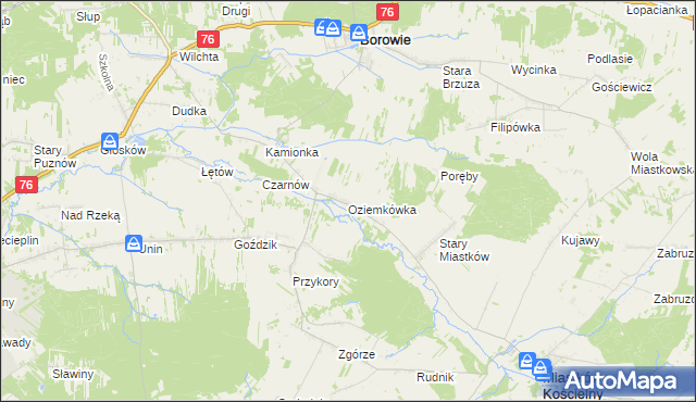 mapa Oziemkówka, Oziemkówka na mapie Targeo