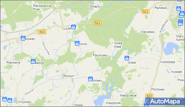 mapa Paczkowo gmina Kwidzyn, Paczkowo gmina Kwidzyn na mapie Targeo