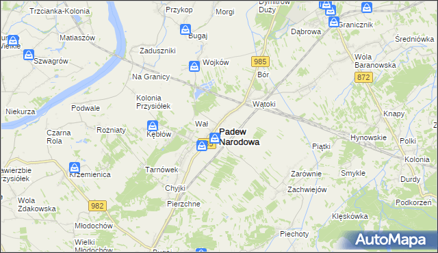 mapa Padew Narodowa, Padew Narodowa na mapie Targeo