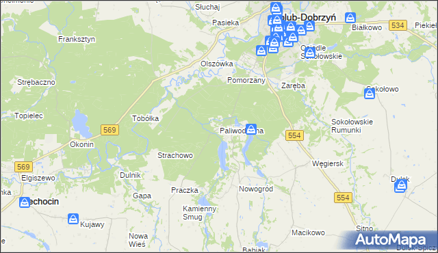 mapa Paliwodzizna, Paliwodzizna na mapie Targeo