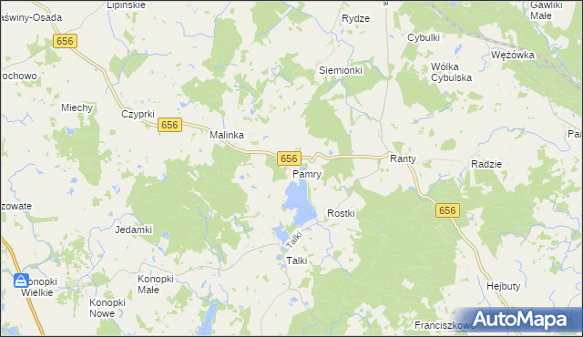 mapa Pamry, Pamry na mapie Targeo