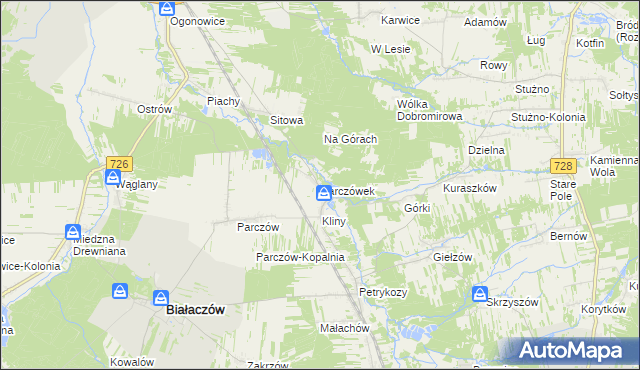 mapa Parczówek, Parczówek na mapie Targeo