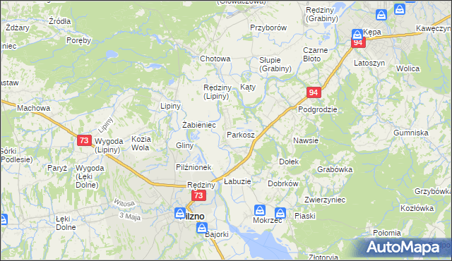 mapa Parkosz, Parkosz na mapie Targeo