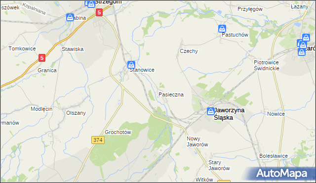 mapa Pasieczna, Pasieczna na mapie Targeo