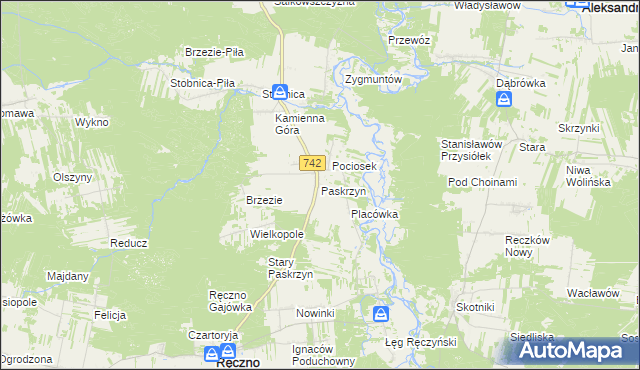 mapa Paskrzyn, Paskrzyn na mapie Targeo