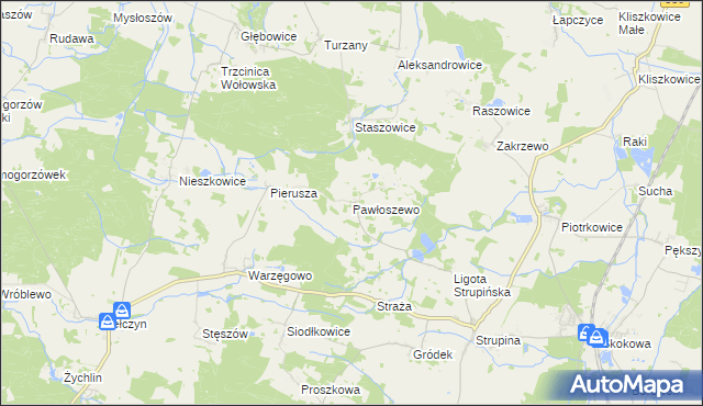 mapa Pawłoszewo, Pawłoszewo na mapie Targeo