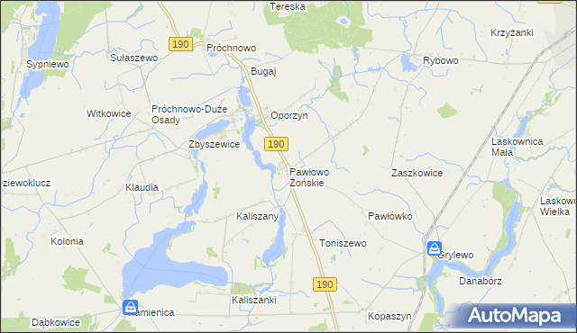 mapa Pawłowo Żońskie, Pawłowo Żońskie na mapie Targeo