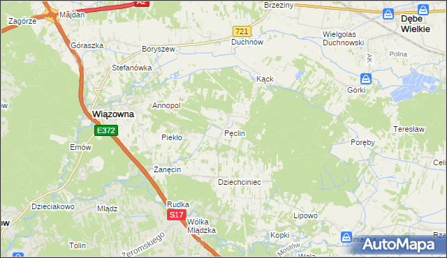 mapa Pęclin, Pęclin na mapie Targeo