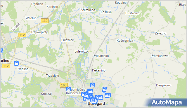 mapa Pękaninko, Pękaninko na mapie Targeo