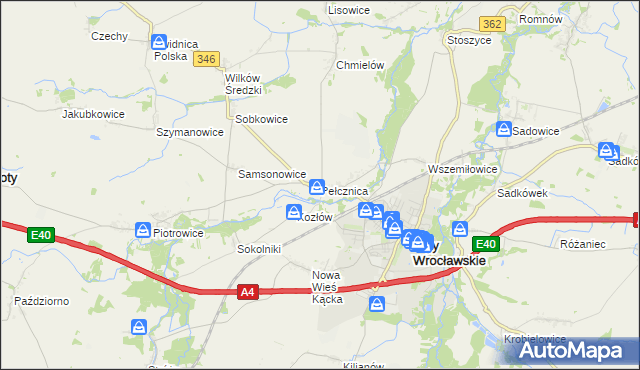 mapa Pełcznica, Pełcznica na mapie Targeo