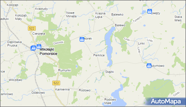 mapa Perklice, Perklice na mapie Targeo