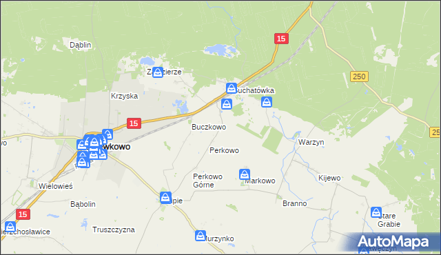 mapa Perkowo Dolne, Perkowo Dolne na mapie Targeo