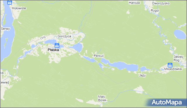 mapa Perkuć, Perkuć na mapie Targeo