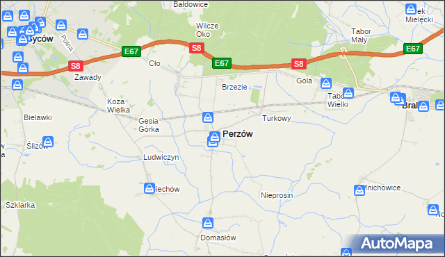 mapa Perzów, Perzów na mapie Targeo