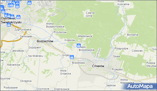 mapa Piaski Brzóstowskie, Piaski Brzóstowskie na mapie Targeo