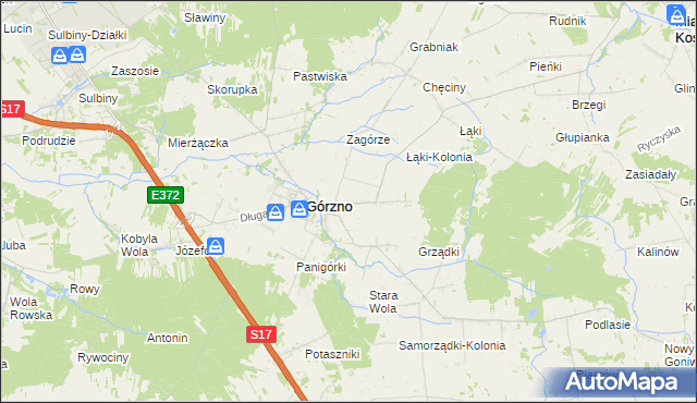 mapa Piaski gmina Górzno, Piaski gmina Górzno na mapie Targeo