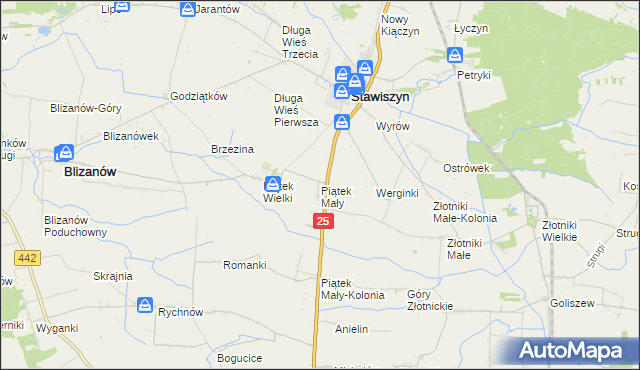 mapa Piątek Mały, Piątek Mały na mapie Targeo