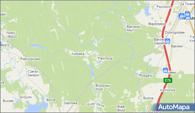 mapa Pięćmorgi, Pięćmorgi na mapie Targeo