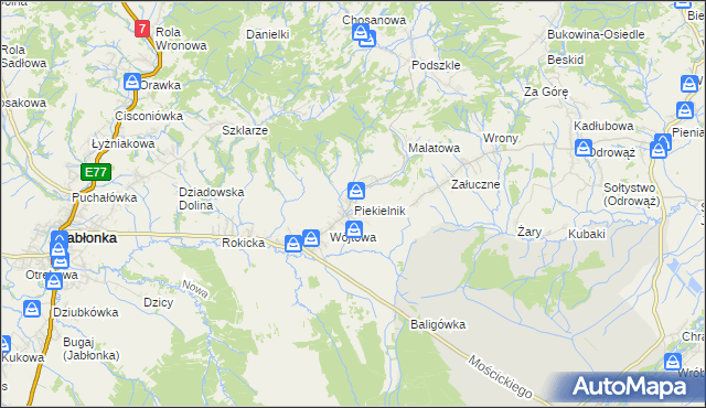 mapa Piekielnik, Piekielnik na mapie Targeo