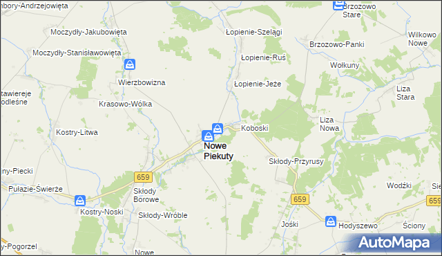 mapa Piekuty-Urbany, Piekuty-Urbany na mapie Targeo