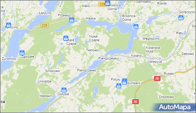 mapa Pierszczewko, Pierszczewko na mapie Targeo