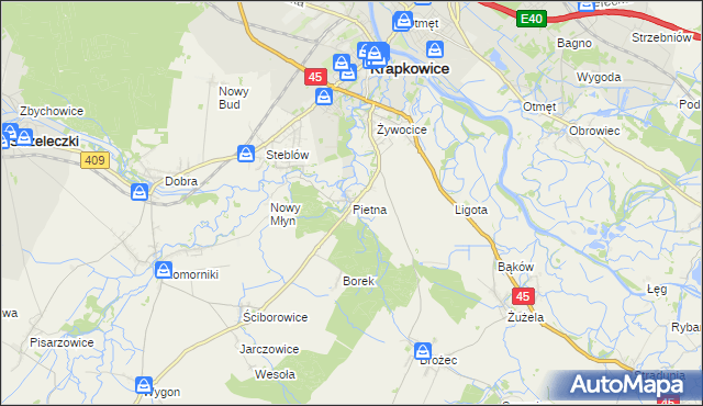 mapa Pietna, Pietna na mapie Targeo