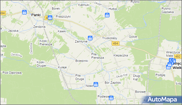 mapa Piła Pierwsza, Piła Pierwsza na mapie Targeo