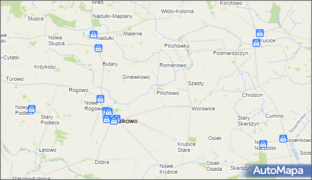 mapa Pilichowo gmina Bulkowo, Pilichowo gmina Bulkowo na mapie Targeo