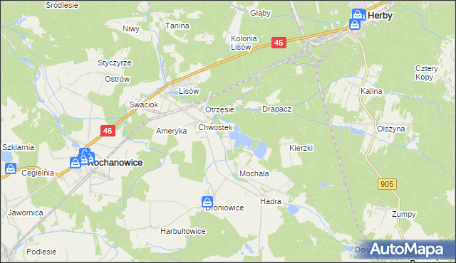 mapa Piłka gmina Herby, Piłka gmina Herby na mapie Targeo