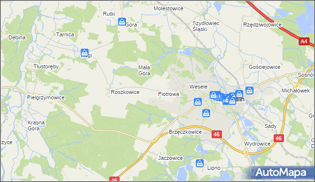 mapa Piotrowa, Piotrowa na mapie Targeo