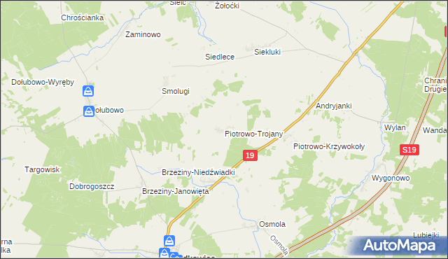mapa Piotrowo-Trojany, Piotrowo-Trojany na mapie Targeo