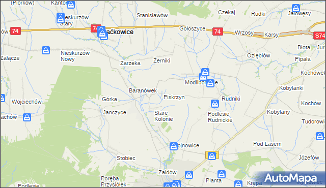 mapa Piskrzyn, Piskrzyn na mapie Targeo