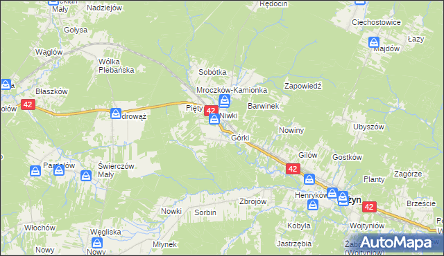 mapa Płaczków, Płaczków na mapie Targeo