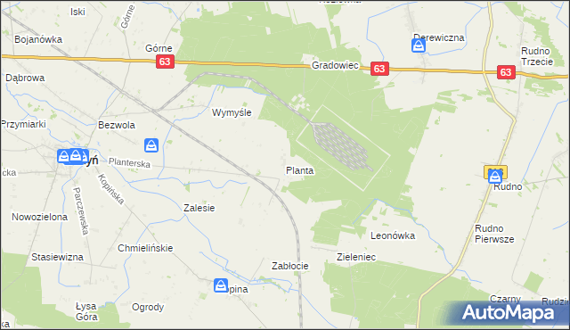 mapa Planta gmina Wohyń, Planta gmina Wohyń na mapie Targeo