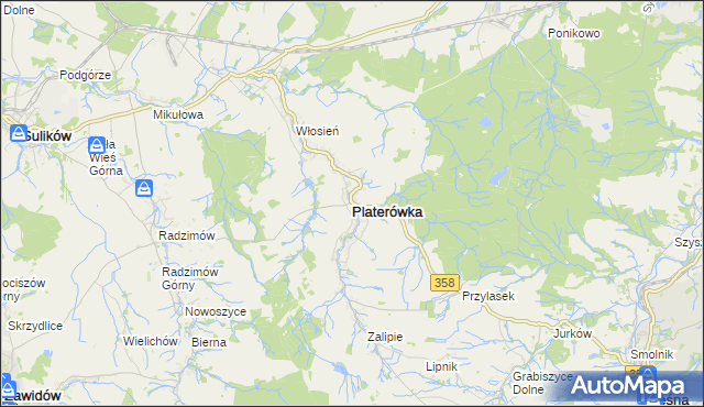 mapa Platerówka, Platerówka na mapie Targeo