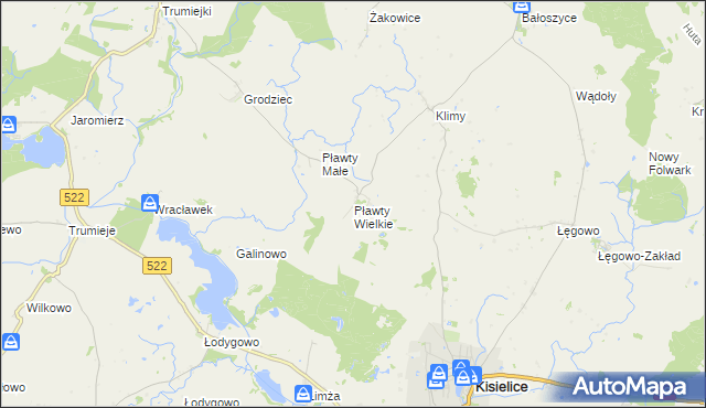 mapa Pławty Wielkie, Pławty Wielkie na mapie Targeo