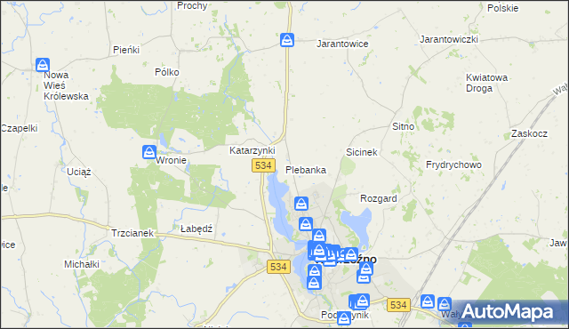 mapa Plebanka gmina Ryńsk, Plebanka gmina Ryńsk na mapie Targeo