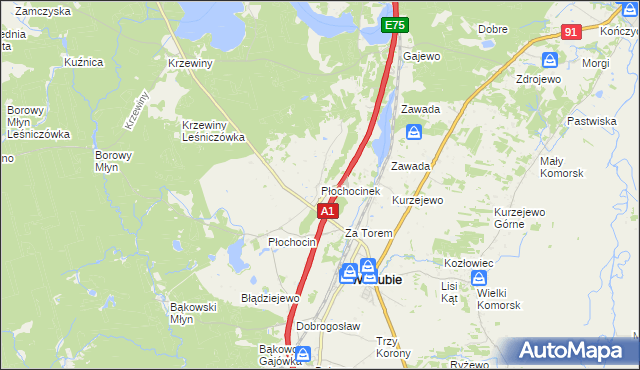 mapa Płochocinek, Płochocinek na mapie Targeo