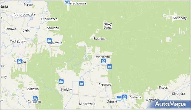 mapa Płociczno gmina Lubowidz, Płociczno gmina Lubowidz na mapie Targeo