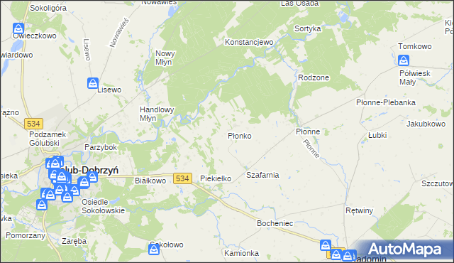 mapa Płonko, Płonko na mapie Targeo