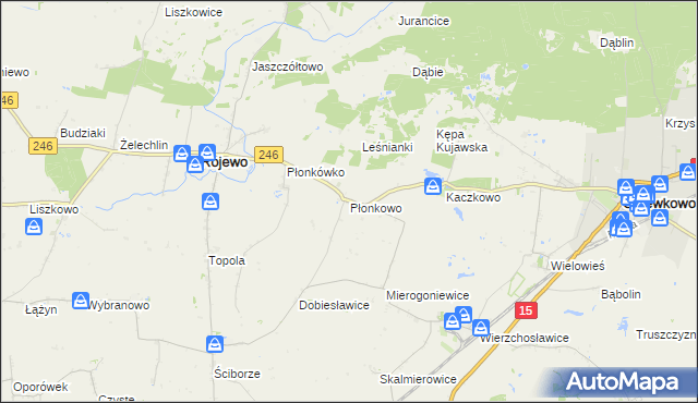 mapa Płonkowo, Płonkowo na mapie Targeo