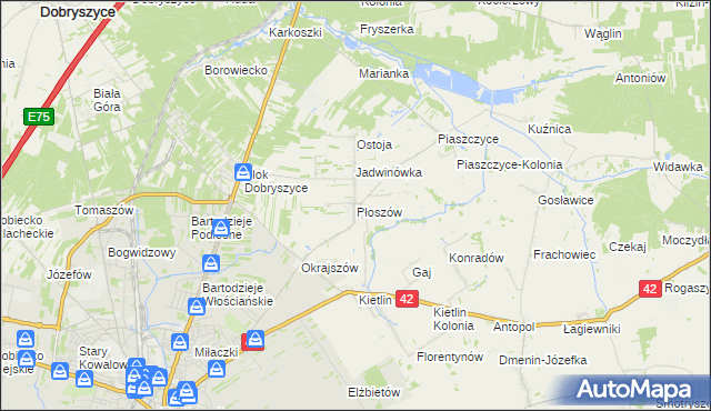 mapa Płoszów, Płoszów na mapie Targeo