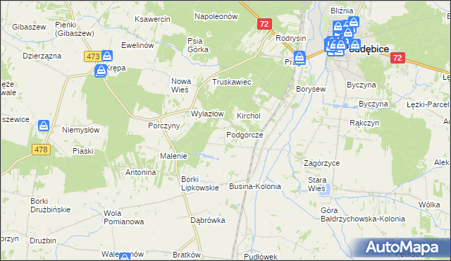 mapa Podgórcze, Podgórcze na mapie Targeo