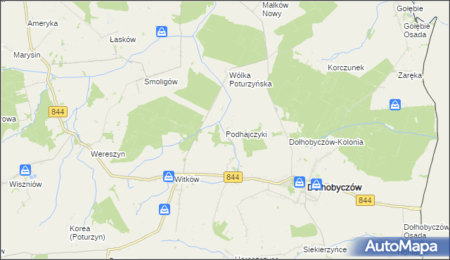 mapa Podhajczyki, Podhajczyki na mapie Targeo